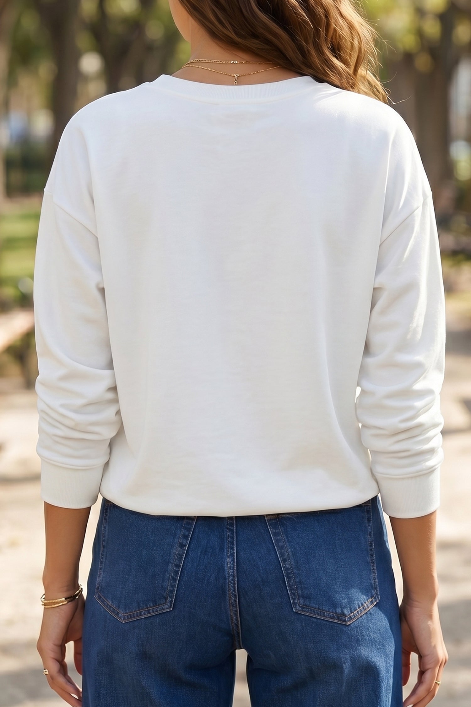 Black Solid Color Dropped Shoulder Long Sleeve Top