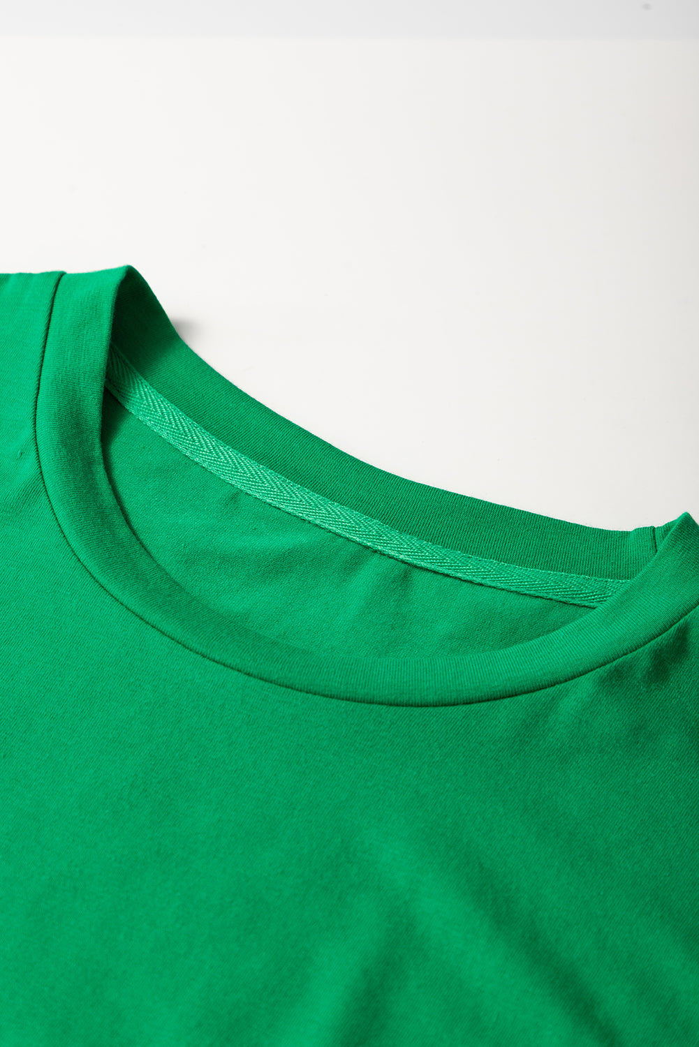 Yellow Cream Casual Plain Crew Neck Tee