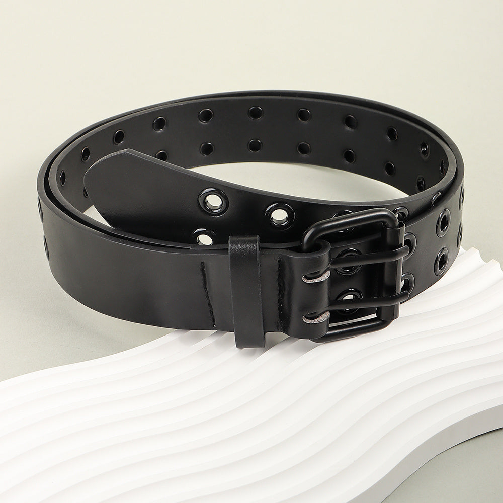 Double-buckle Cutout Hip Hop Trend Metal Cutout Punk Belts