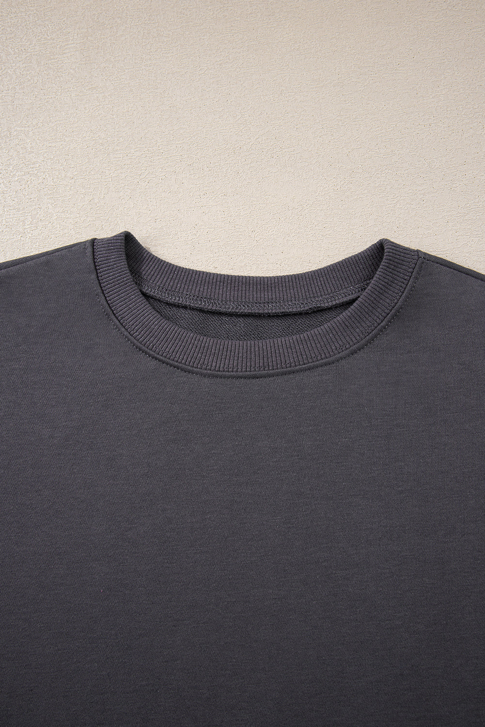 Dark Grey Preppy Striped Sleeve Loose Sweatshirt