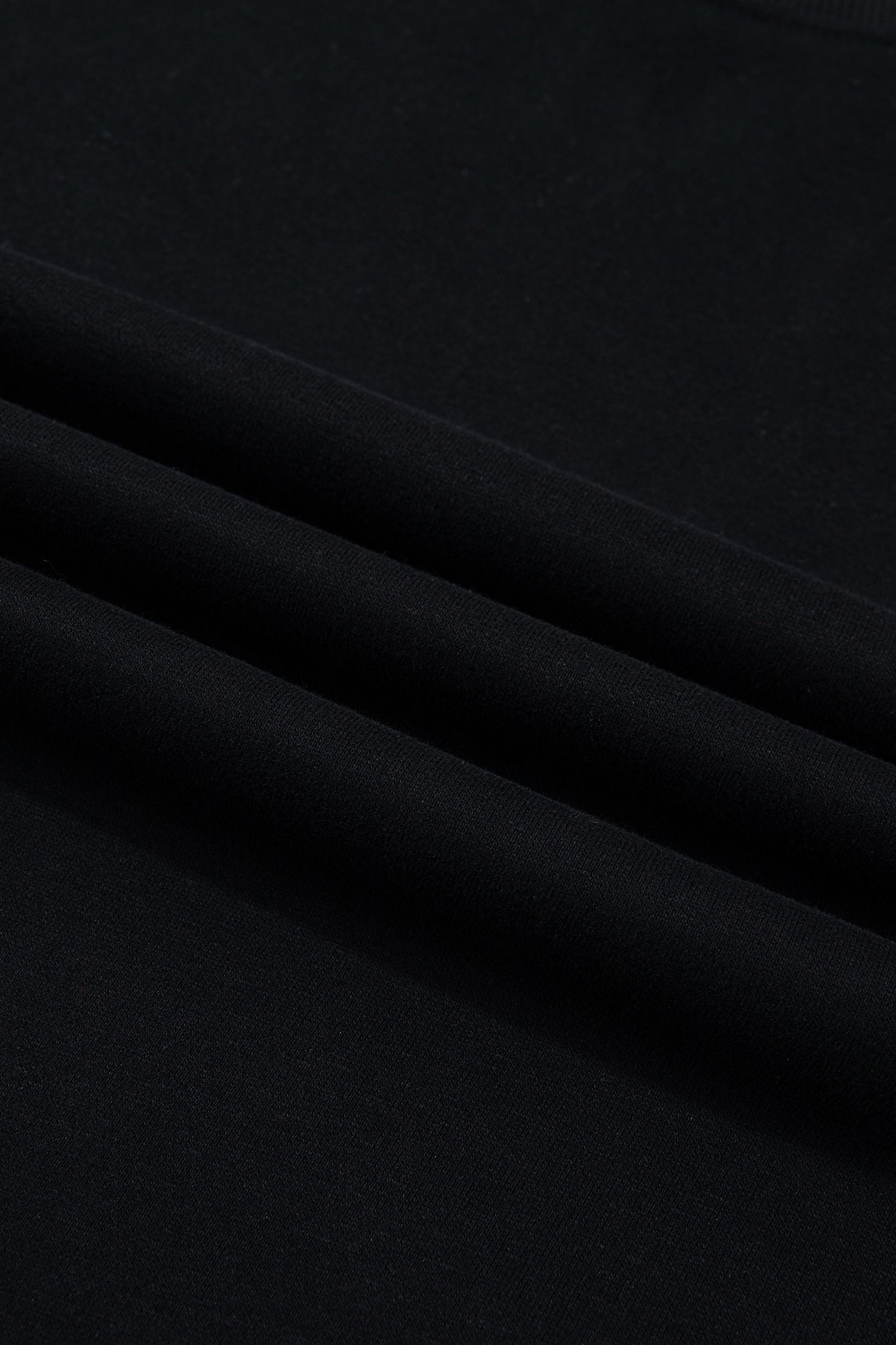 Black Solid Color Oversized Mock Neck Sweatshirt
