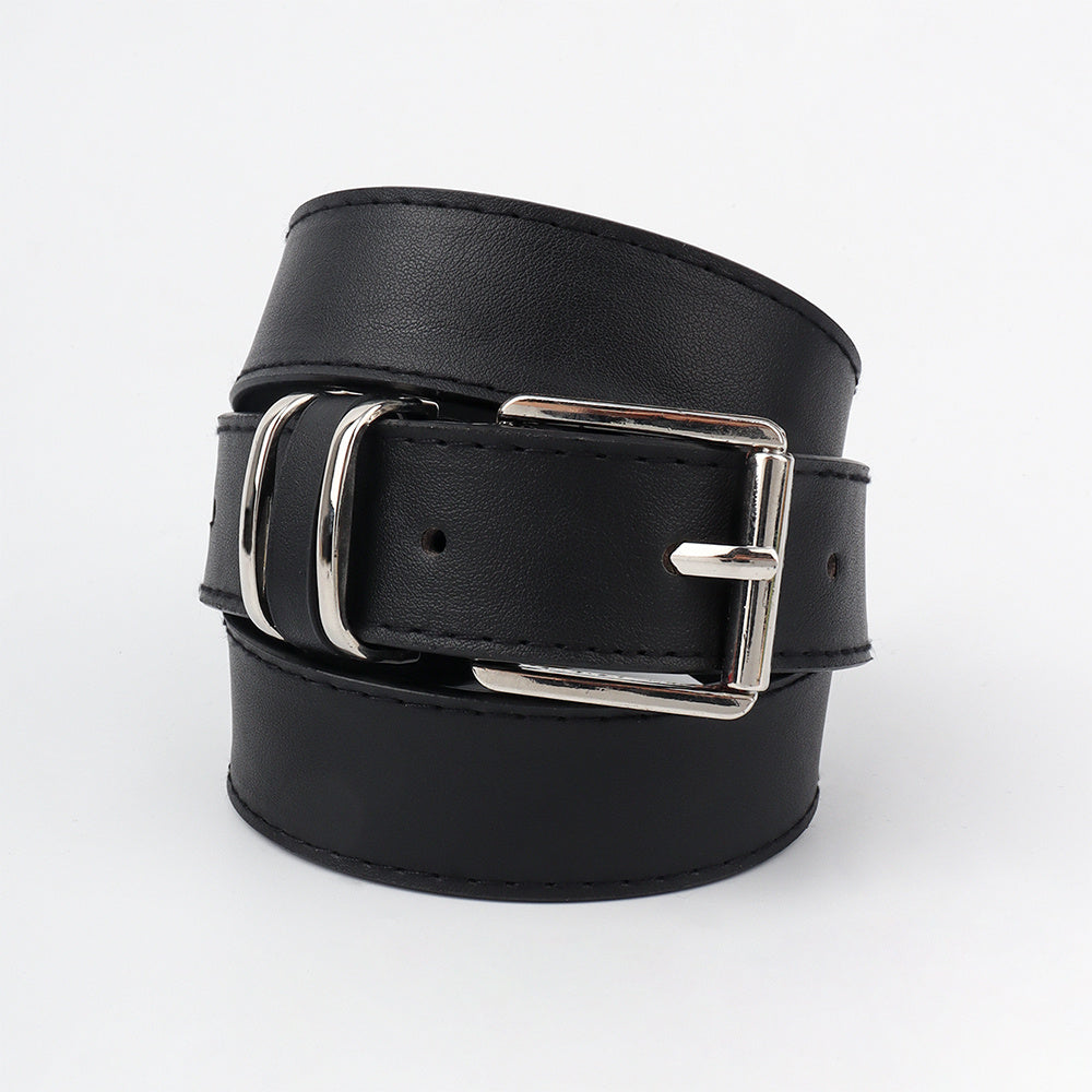 Simple Casual Retro Belt Metal Square Silver Button-head Fashion Collocation