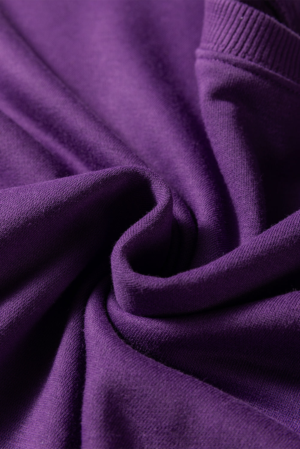 Tillandsia Purple Preppy Striped Sleeve Loose Sweatshirt