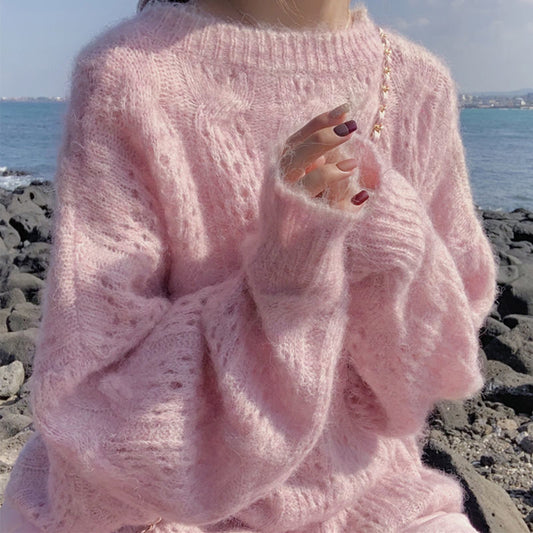 Mohair Hollow Pullover Sweater