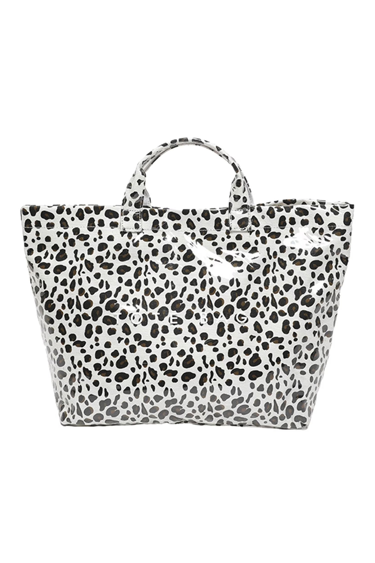 Rose Red Leopard PU Leather Water Proof Tote Bag