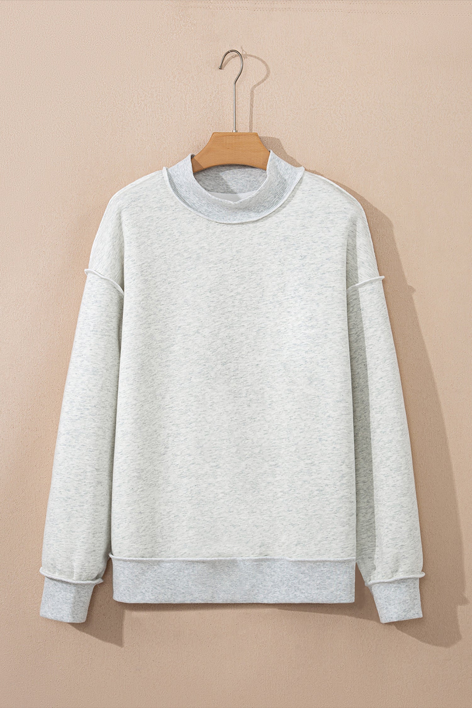 Bright Green Oversize Drop Shoulder Reversible Mock Neck Sweatshirt