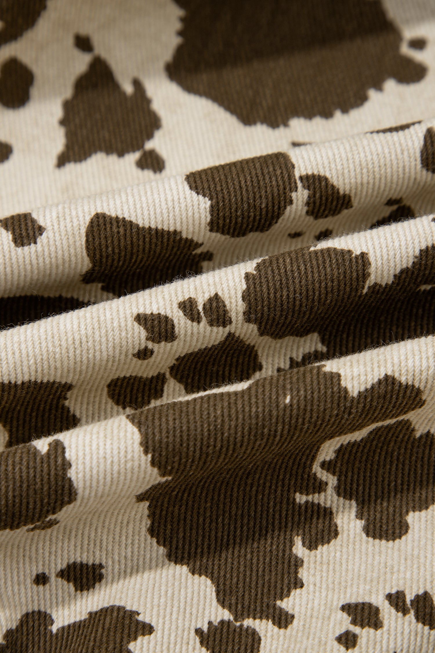 Brown Western Cow Print Cargo Pocket Denim Jacket