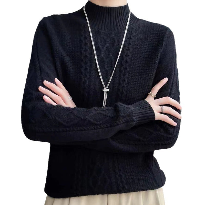 Half Turtleneck Sweater New Soft Glutinous Loose Sweater