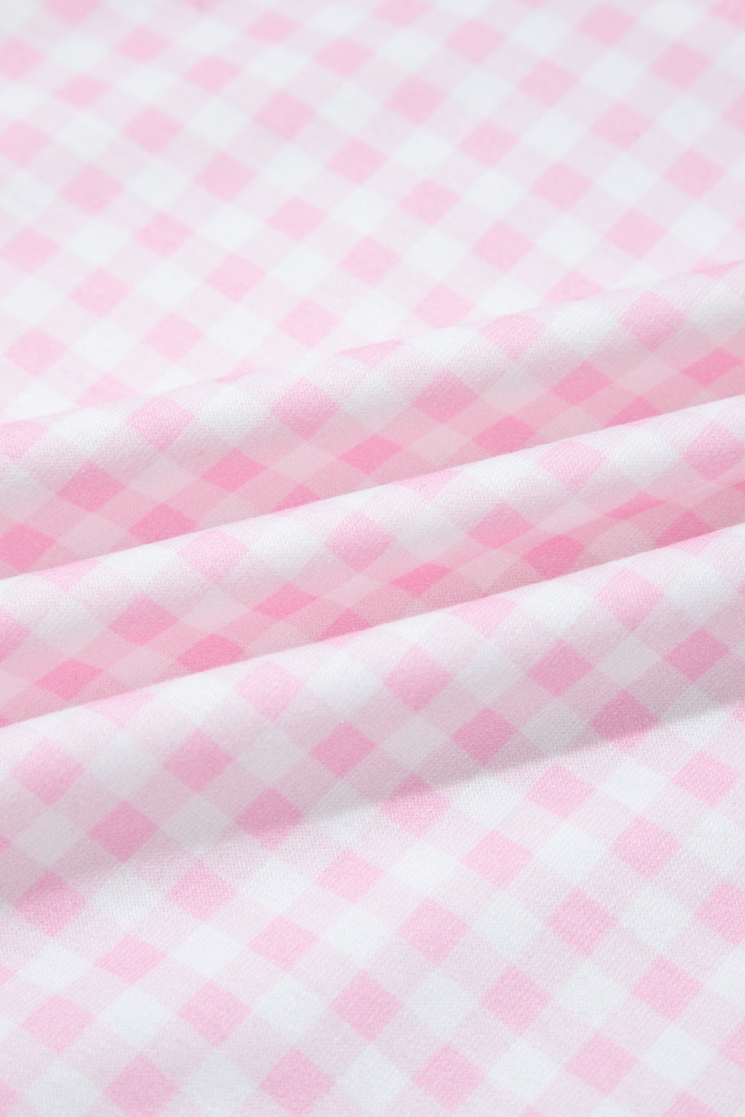 Pink Plaid Zip Neck Sleeveless Top Elastic Waist Shorts Casual Two Piece Short Set
