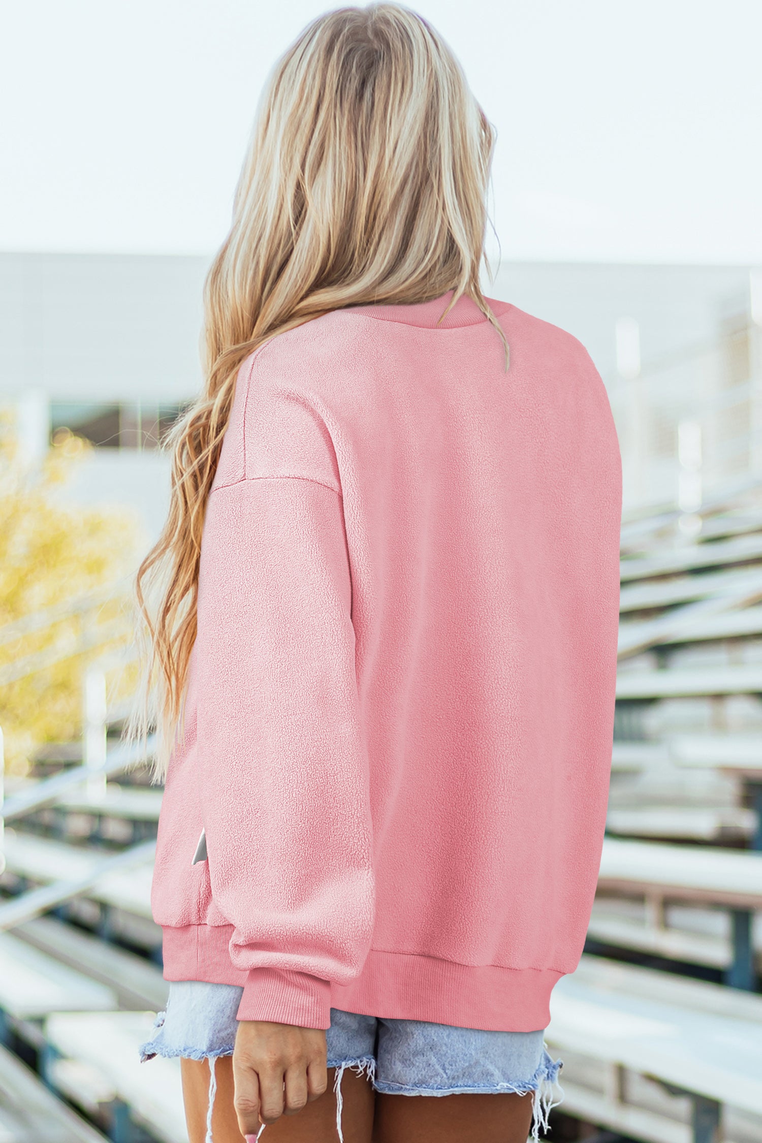 Racing Red Oversize Drop Shoulder Reversible Mock Neck Sweatshirt