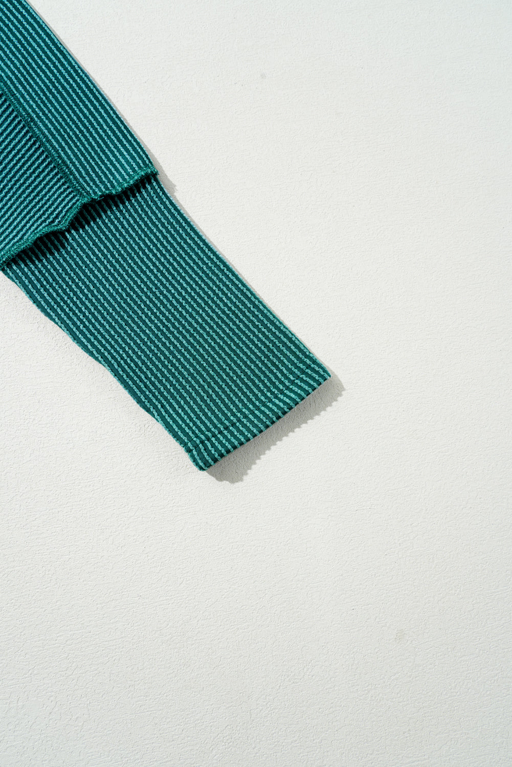 Green Merry Christmas Exposed Seam Ribbed Top