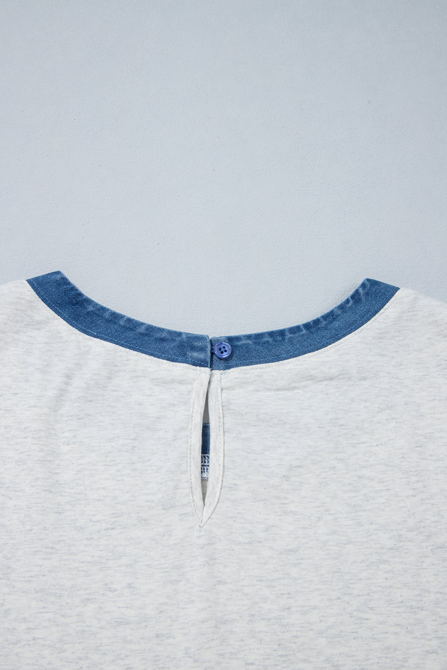 Gray Plus Size Colorblock Detail Round Neck Long Sleeve Top