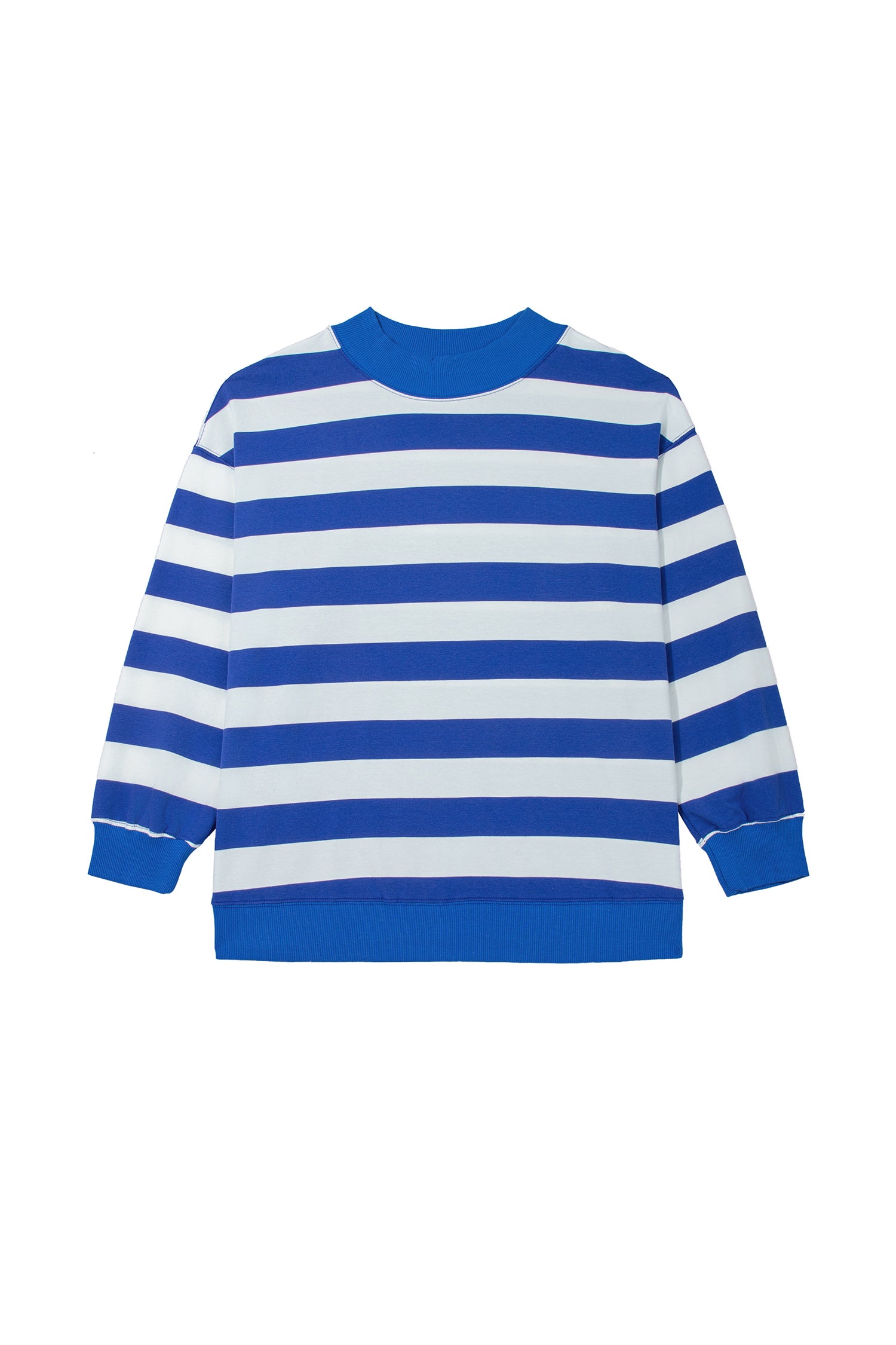 Orange Stripe Ribbed Trim Stand Neck Dropped Shoulder Plus Size Sweatshirt