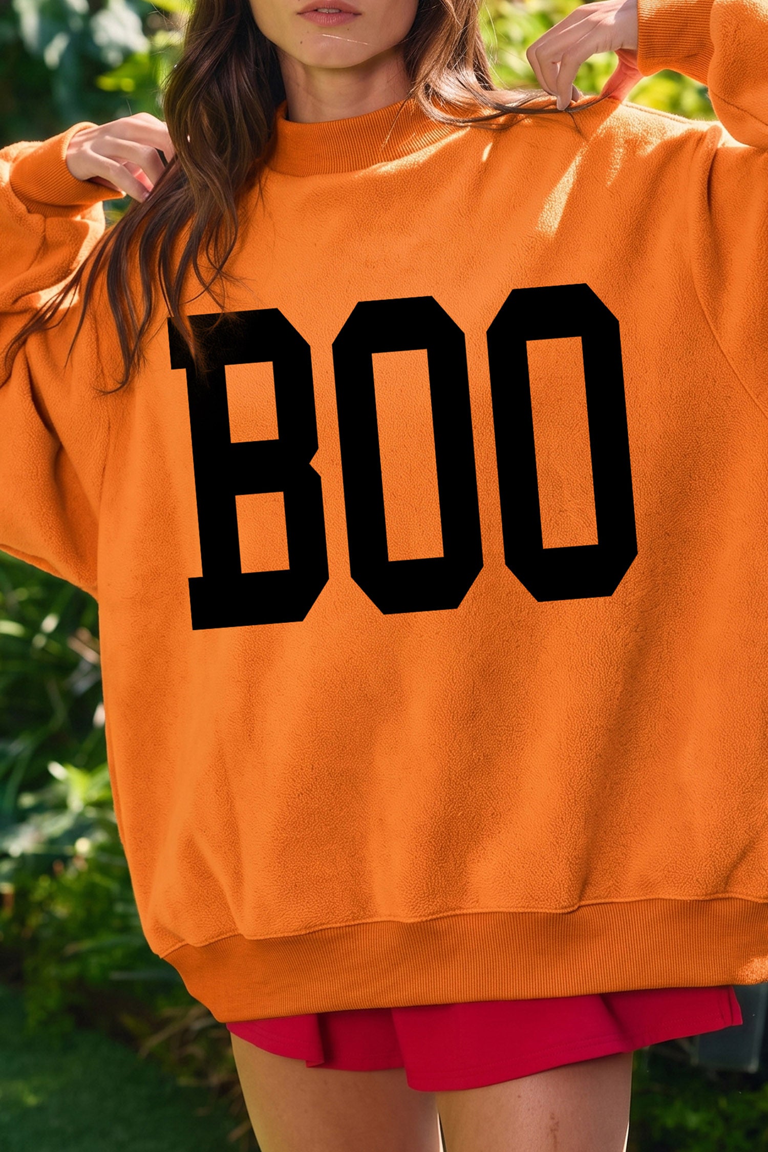 Carrot Spooky Ghost/ BOO Reversible Print Mock Neck Casual Pullover Sweatshirt