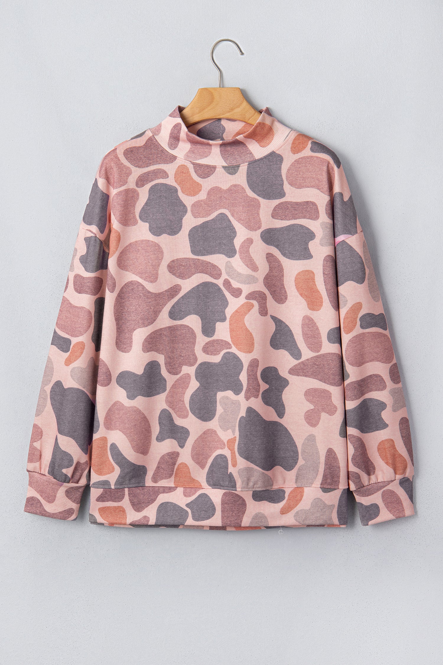 Multicolour Camouflage Western Style Pullover Sweatshirt