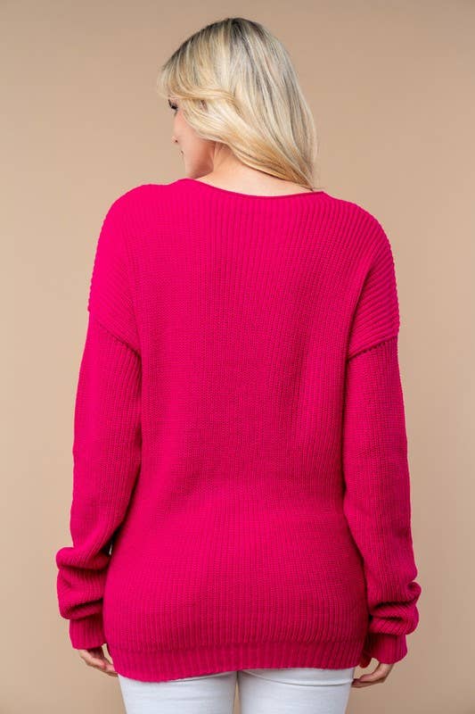 Long Sleeve Solid Knit Sweater