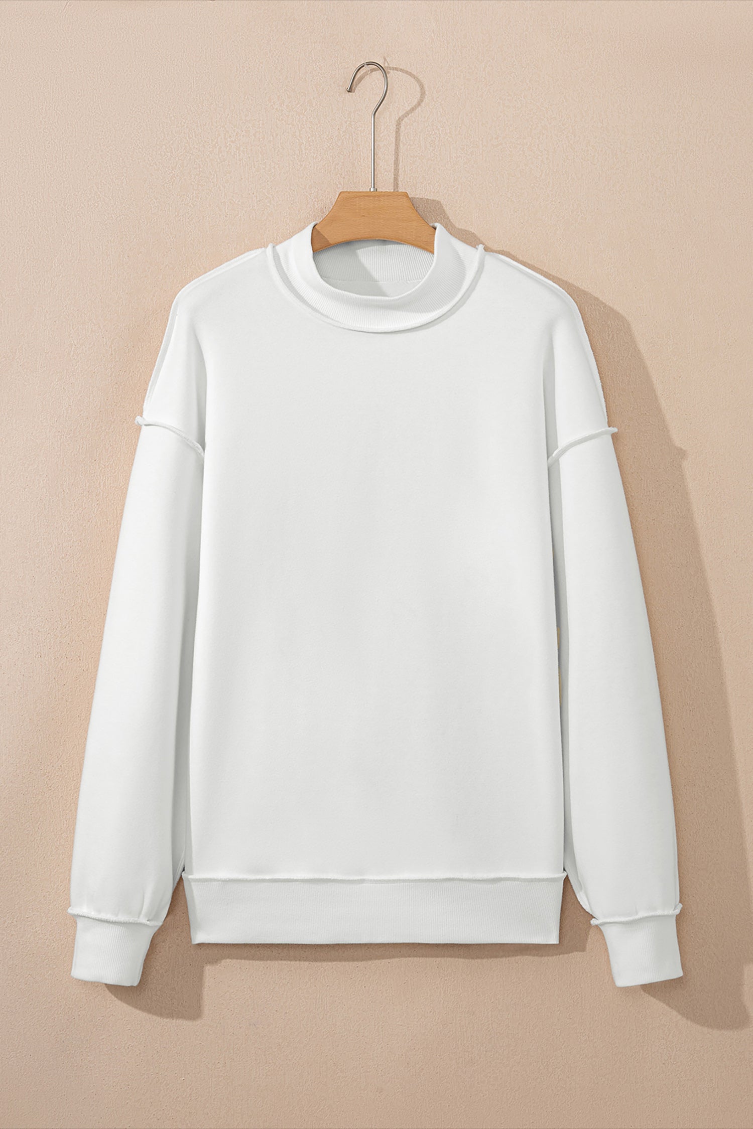 Bright Green Oversize Drop Shoulder Reversible Mock Neck Sweatshirt