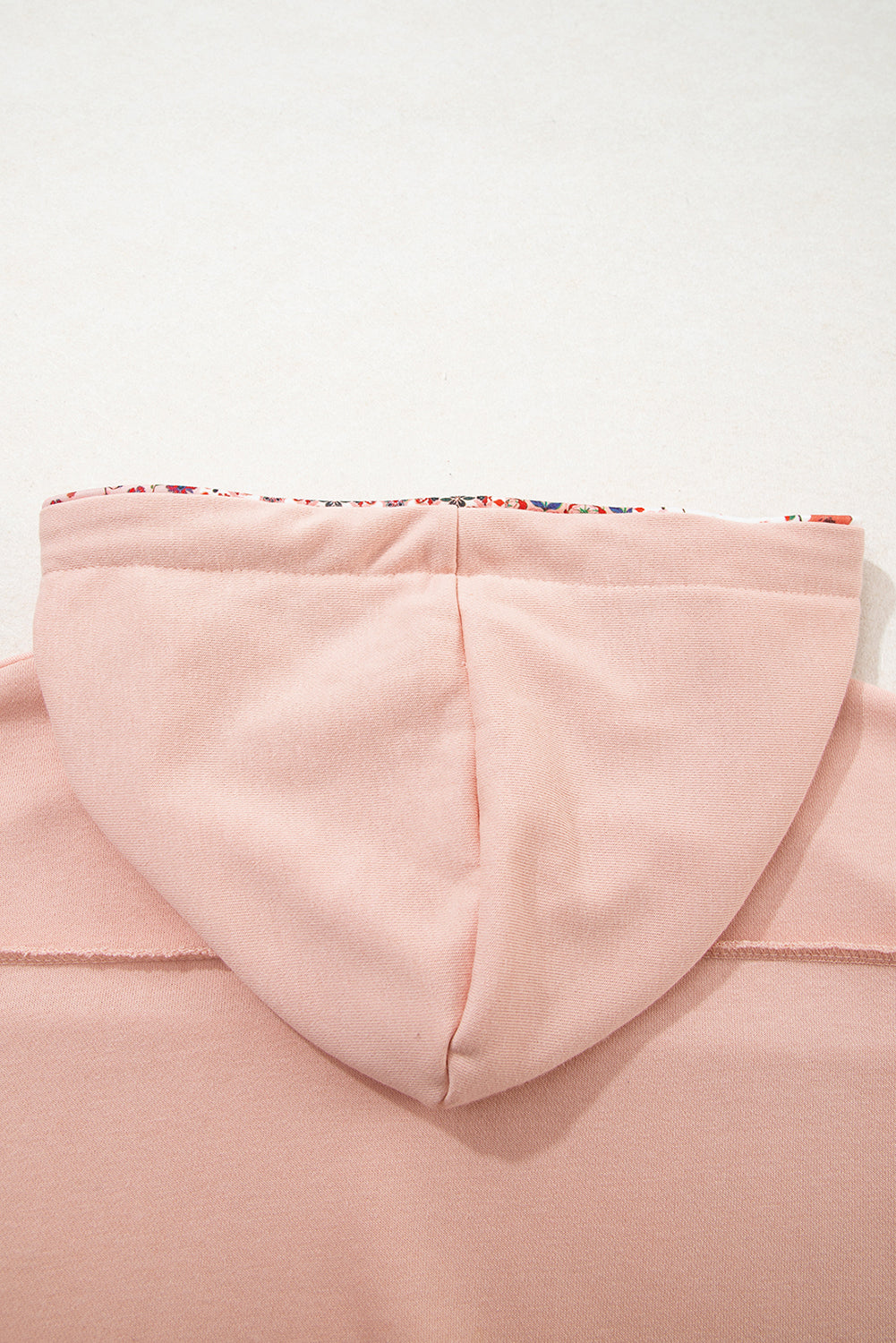 Delicacy Mix Floral Patchwork Side Slit Drawstring Hoodie