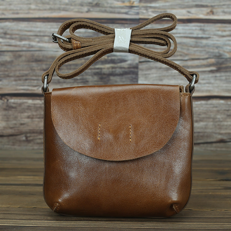 Retro Simple Leather Crossbody Bag