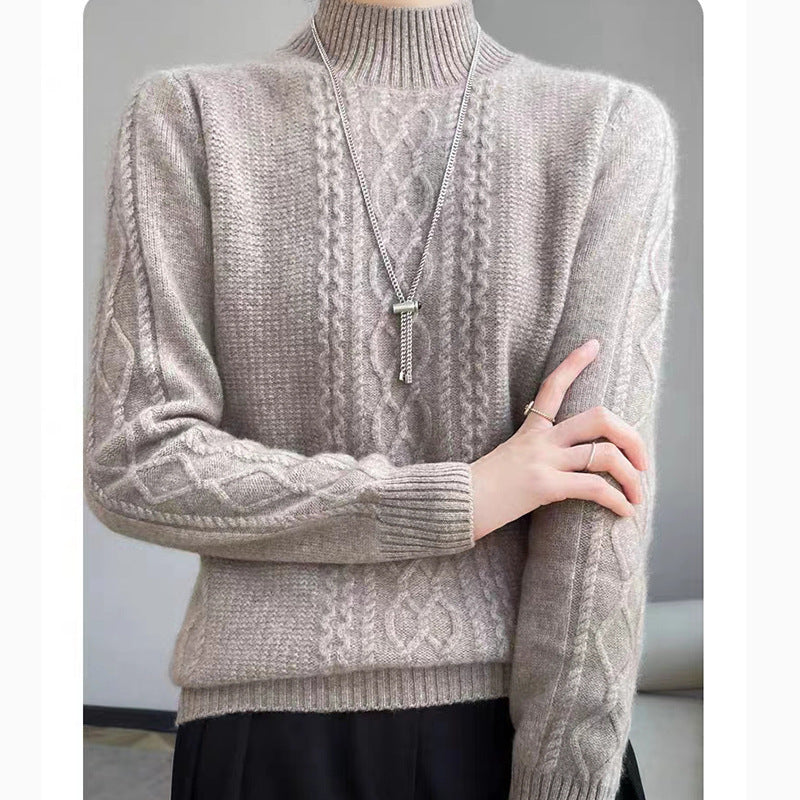 Half Turtleneck Sweater New Soft Glutinous Loose Sweater