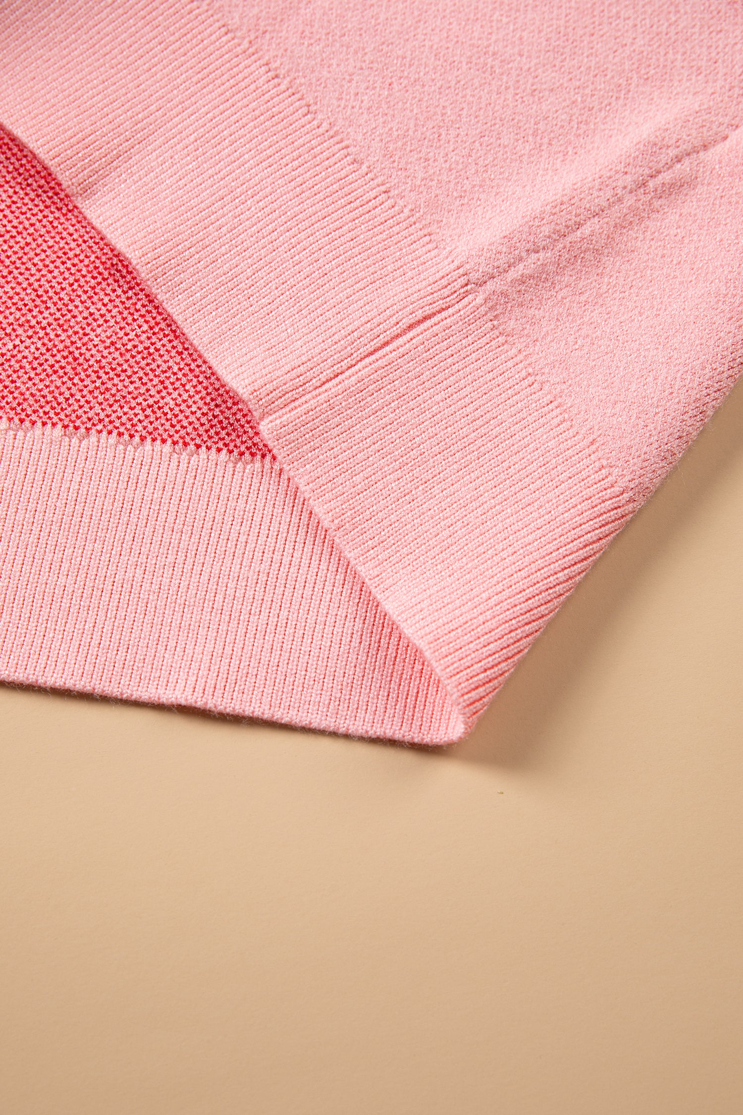 Gossamer Pink Drop Shoulder Round Neck Towel Embroidery Slogan Pullover Sweater