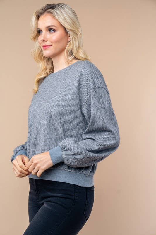 Long Sleeve Solid Knit Pullover