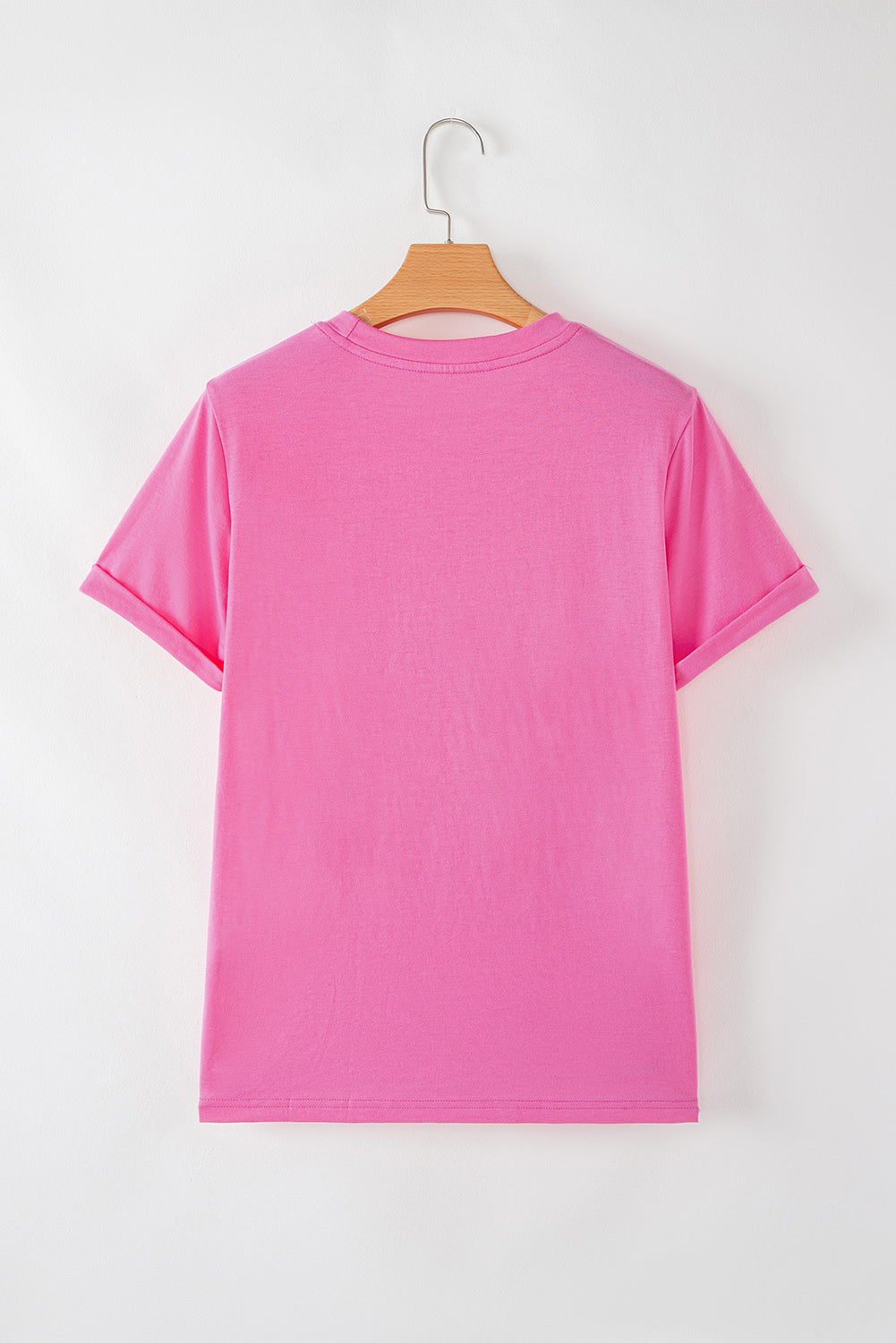 Yellow Cream Casual Plain Crew Neck Tee