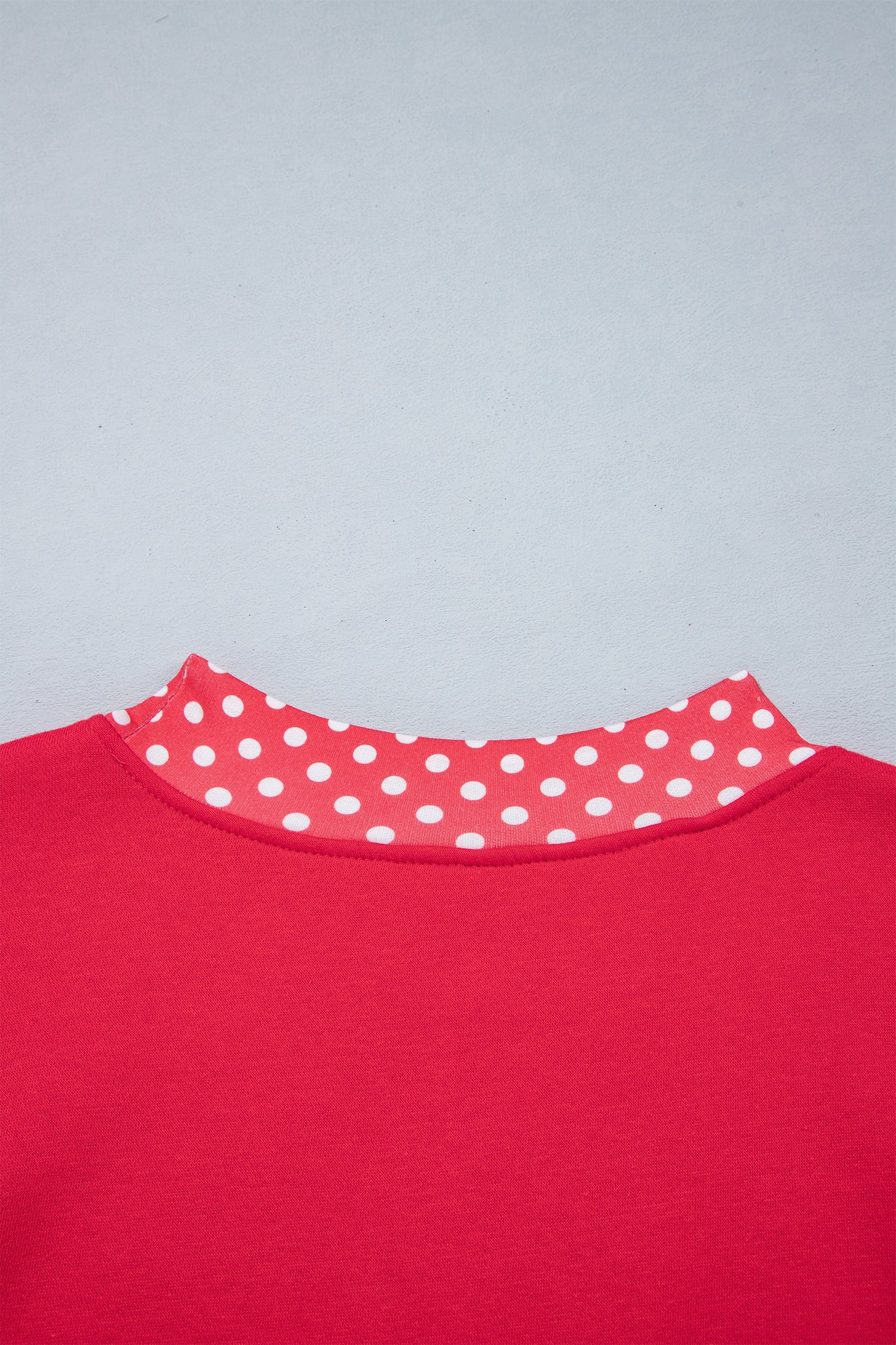 Dark Green Colorblock Polka Dot Contrast Trim Oversized Sweatshirt