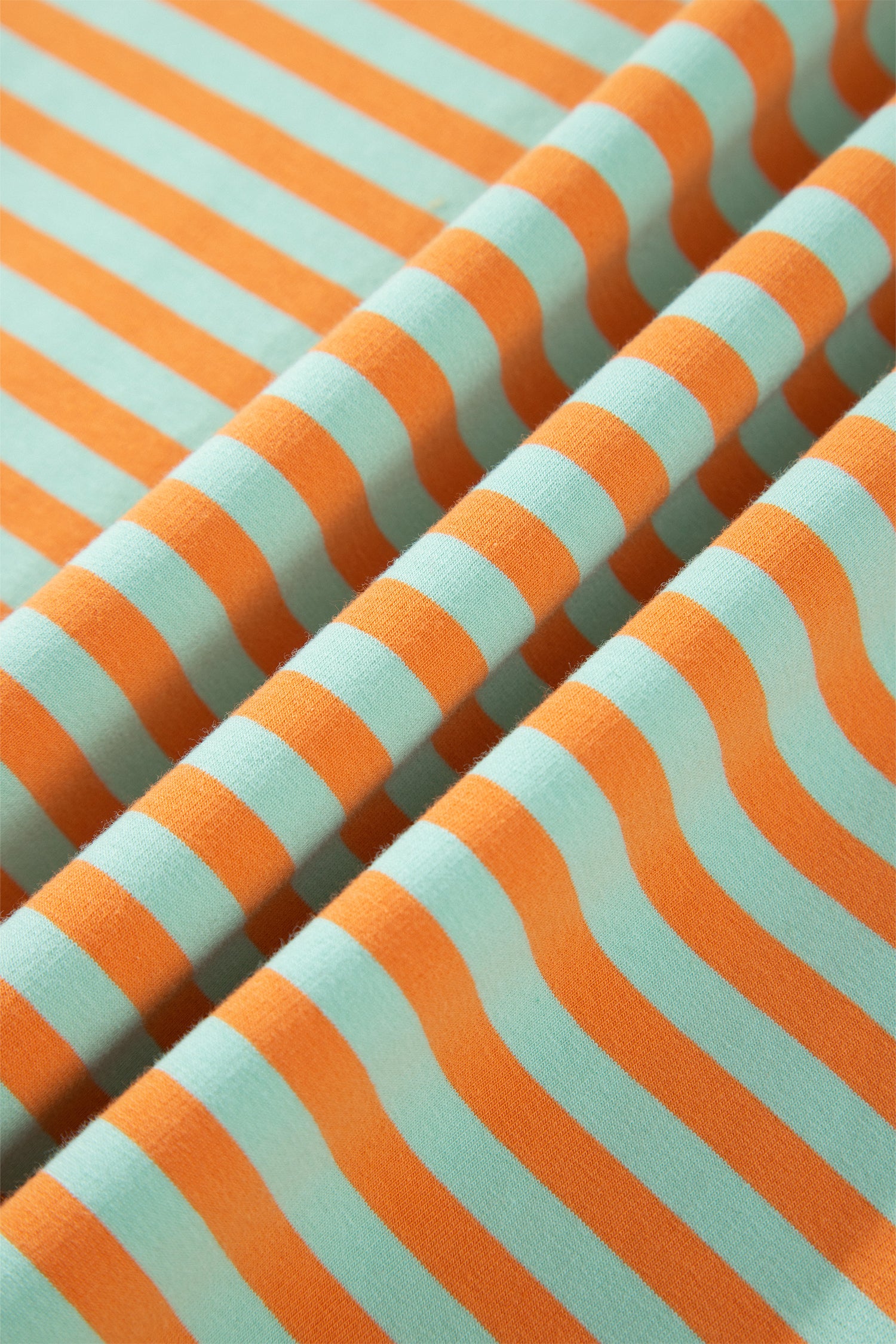 Orange Stripe High Neck Striped Colorblock Tunic Plus Size Sweatshirt