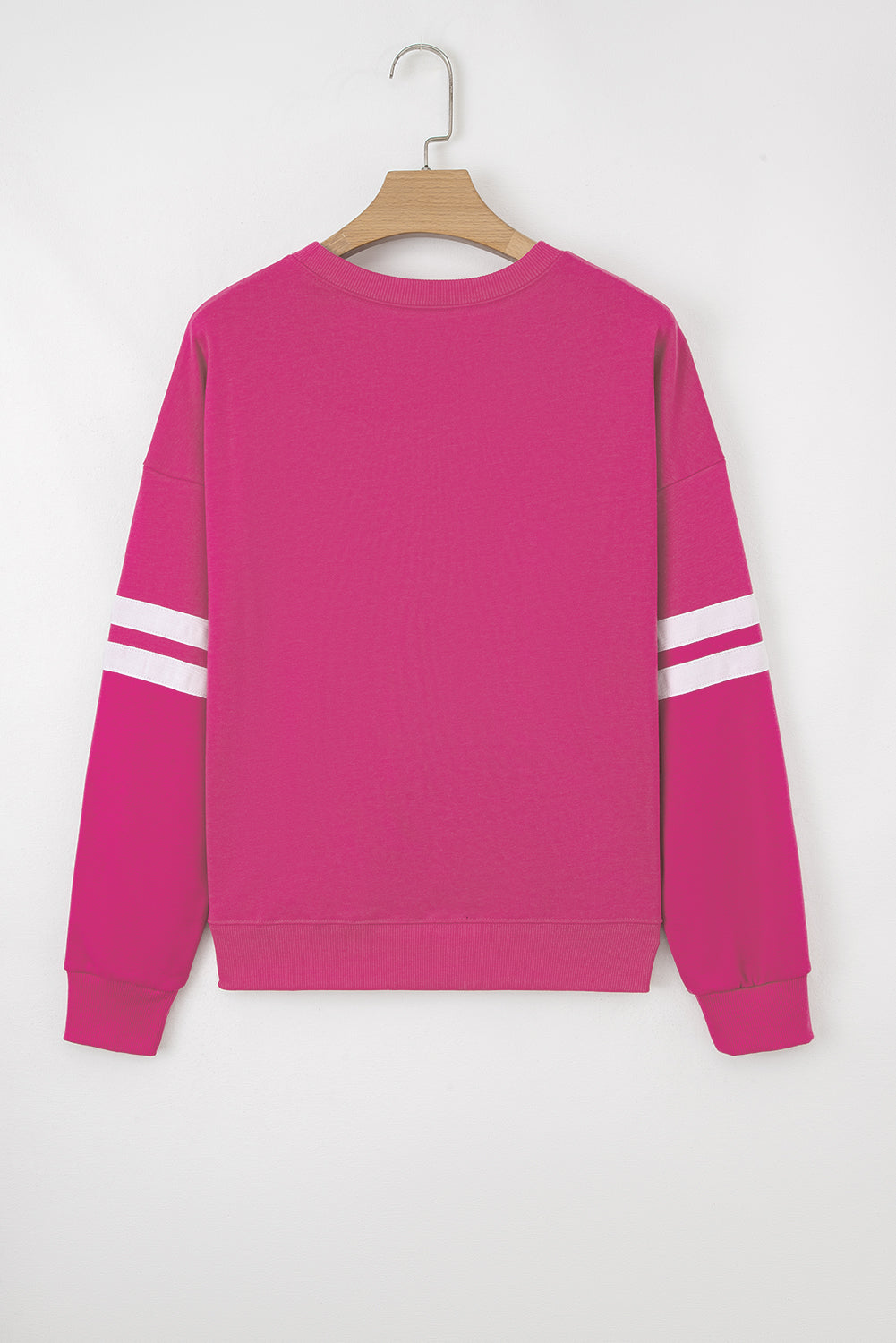 Fiery Red Varsity Striped Detail Drop Shoulder Oversized Sweatshirt