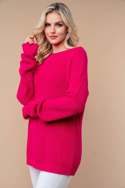 Long Sleeve Solid Knit Sweater