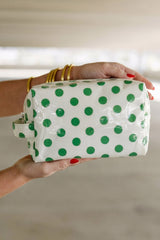 Light Pink Durable PVC Polka Dot Makeup Bag