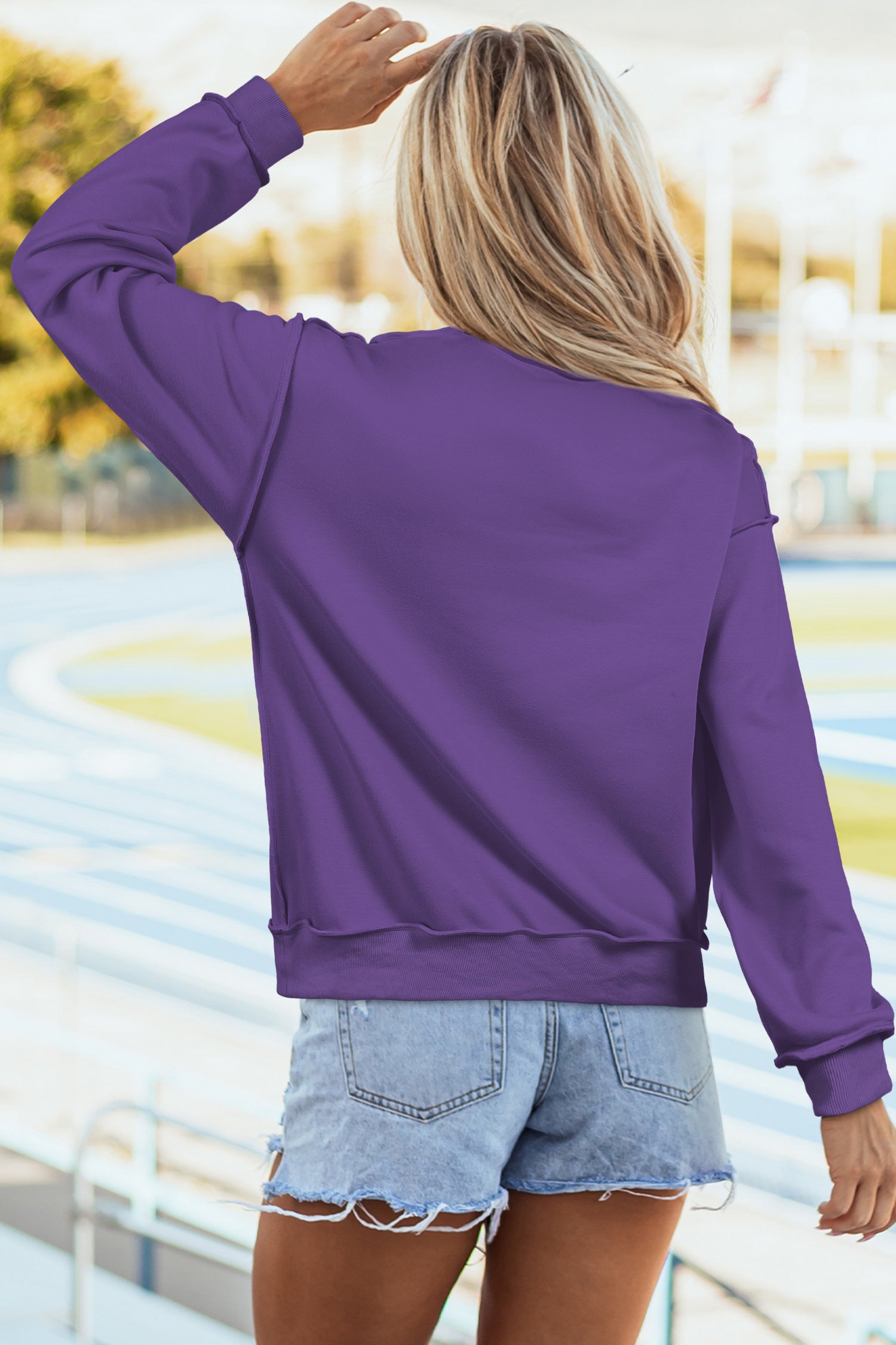 Racing Red Oversize Drop Shoulder Reversible Mock Neck Sweatshirt