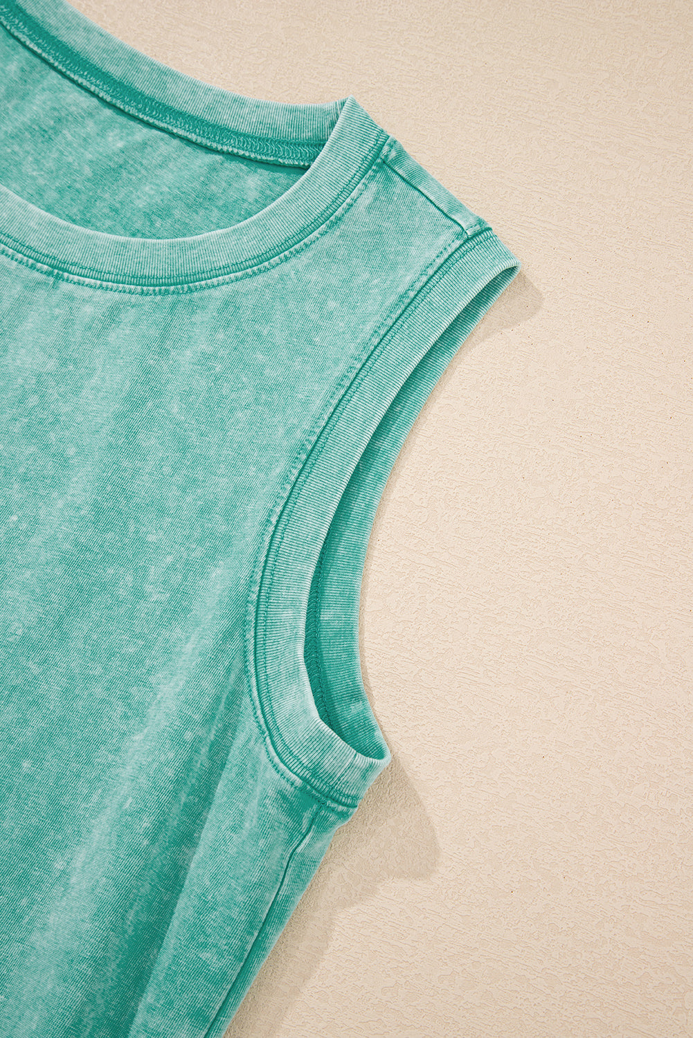 Sea Green Mineral Wash Pocket Tank Mini Dress