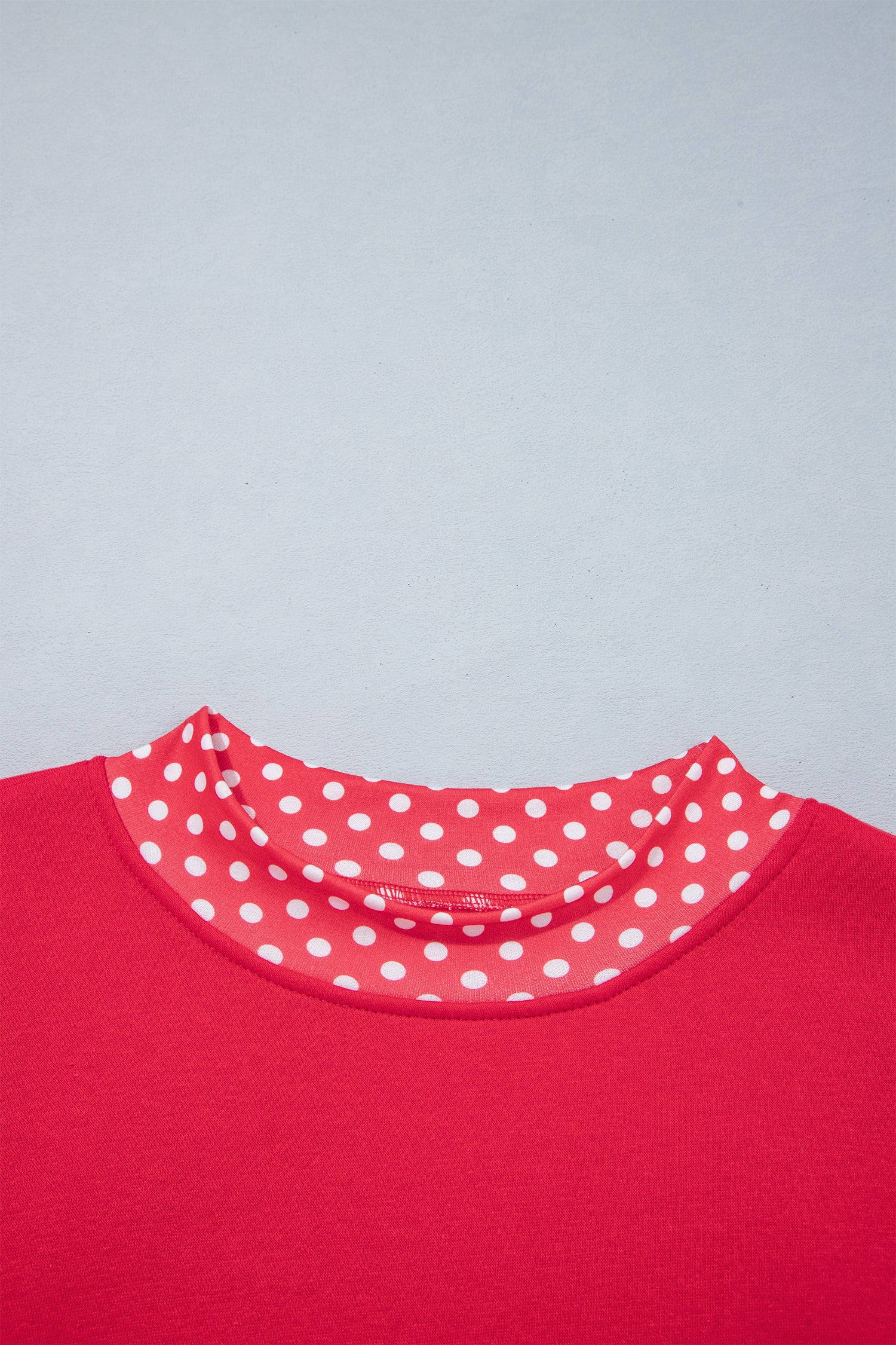 Dark Green Colorblock Polka Dot Contrast Trim Oversized Sweatshirt