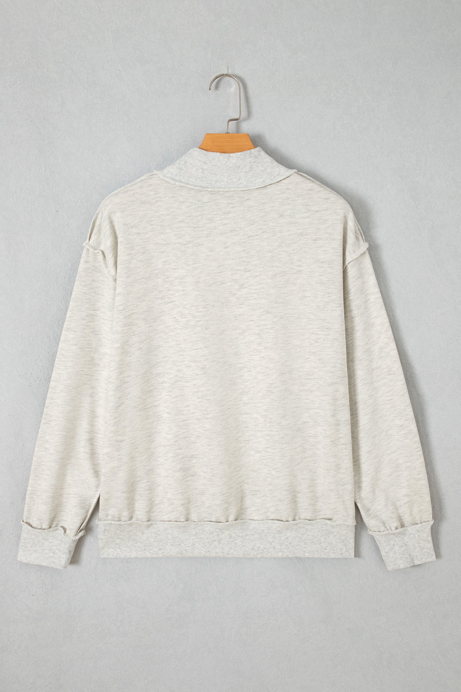 Gray High Neck Polka Dot Slogan Printed Baggy Sweatshirt