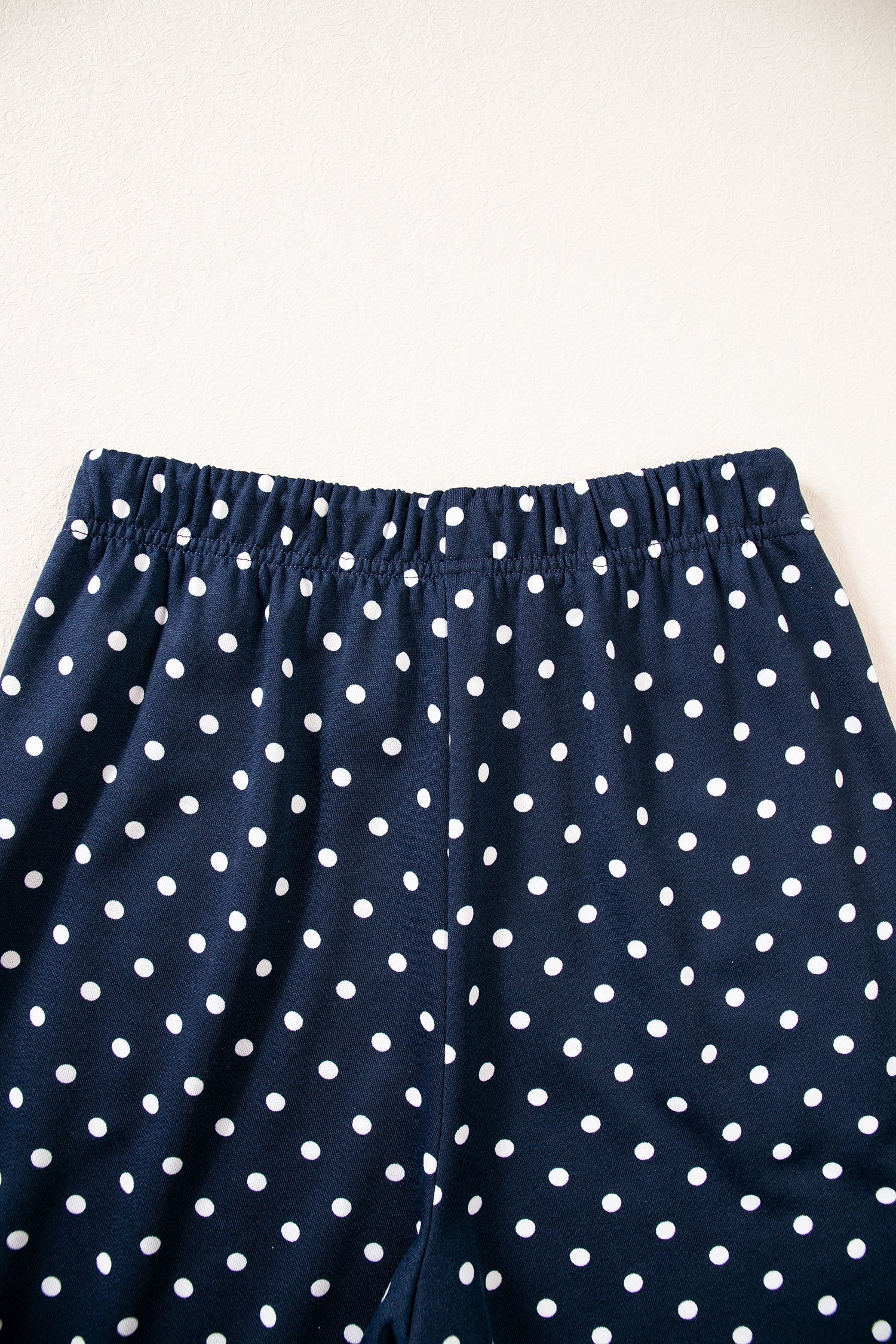 Brown Polka Dot Drawstring Wide Leg Long Sleeve Top Pant Set
