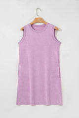 Phalaenopsis Mineral Wash Pocket Tank Mini Dress