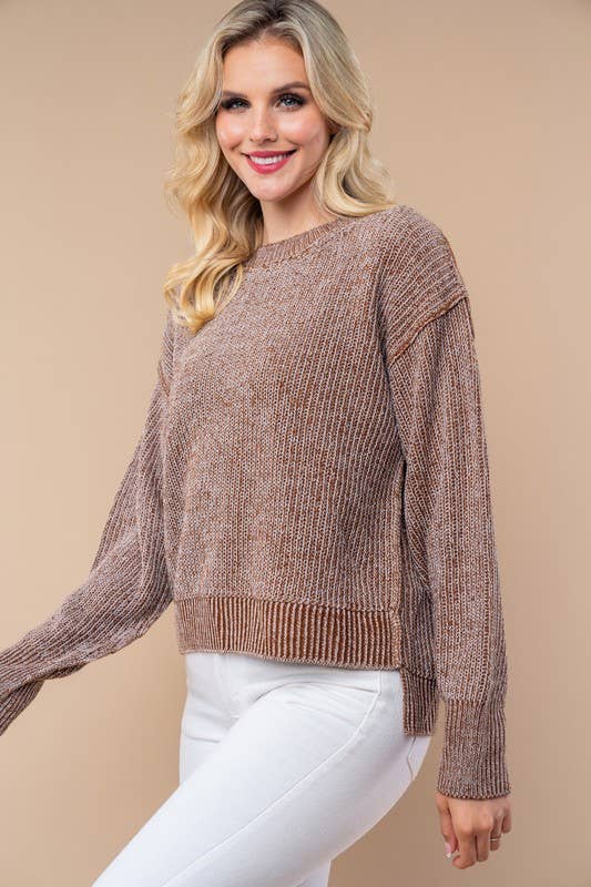 Long Sleeve Solid Knit Sweater