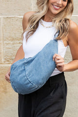 Dusk Blue Denim Crossbody Bag