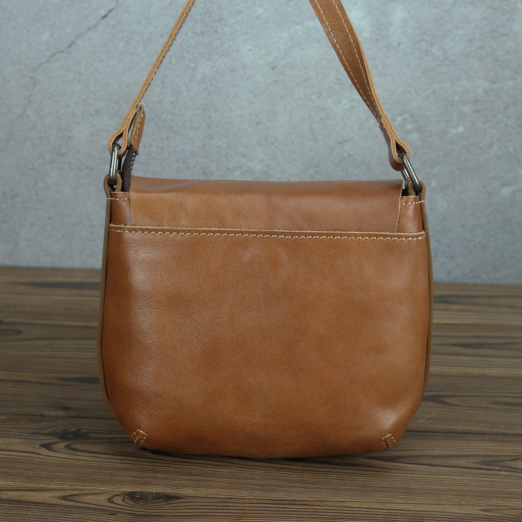 Retro Simple Leather Crossbody Bag