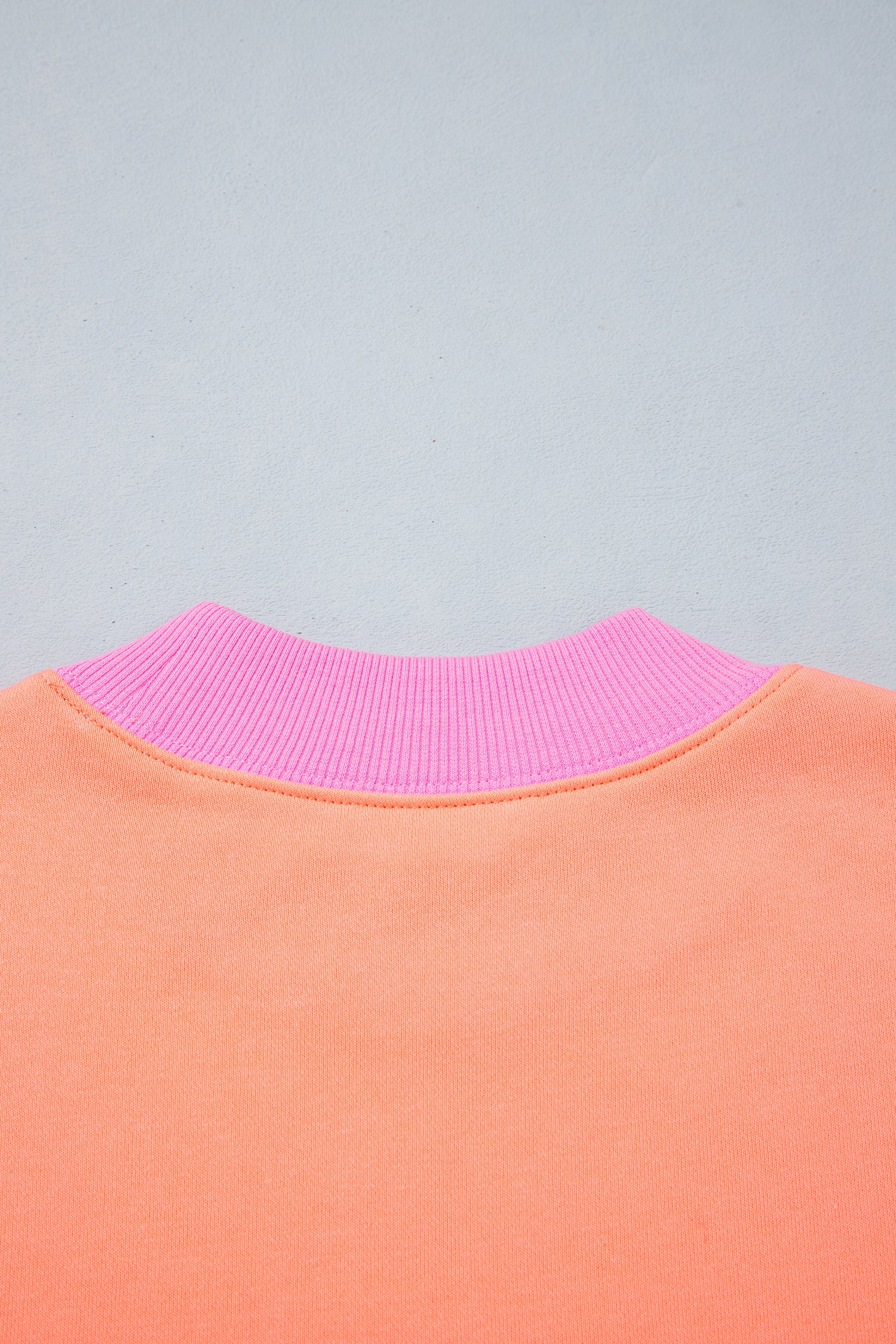 Pink Polka Dot Letter Graphic Colorblock Tunic Sweatshirt