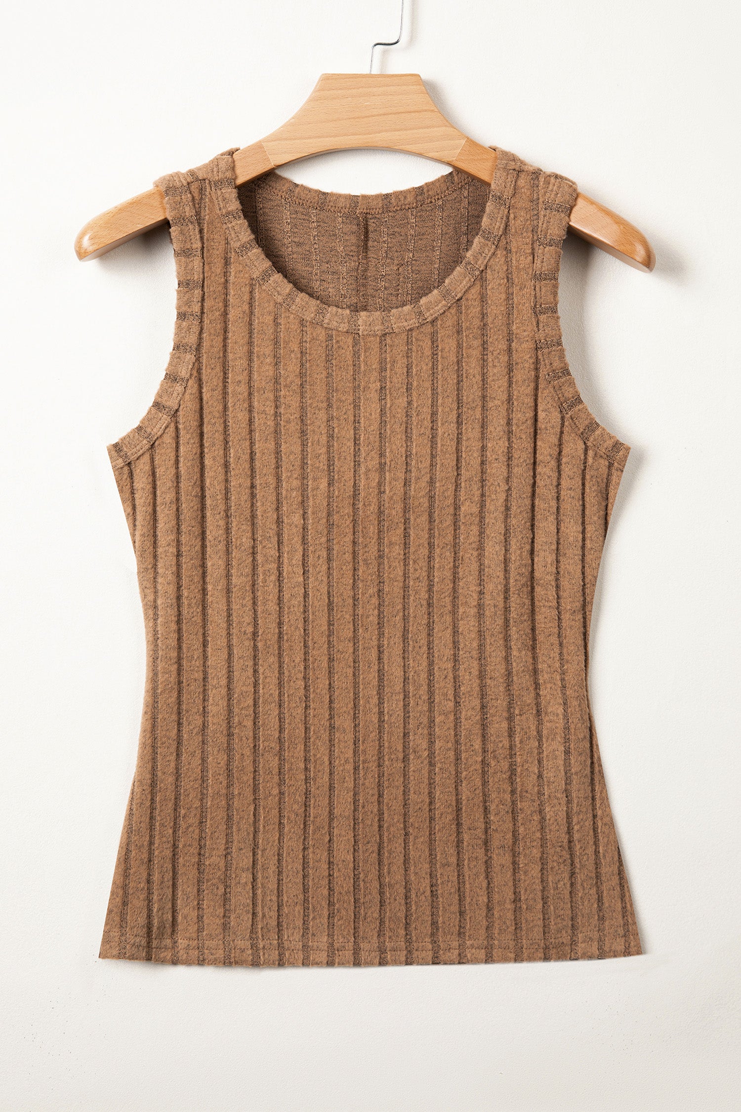 Camel Slim Ribbed Mineral Wash Tank Top