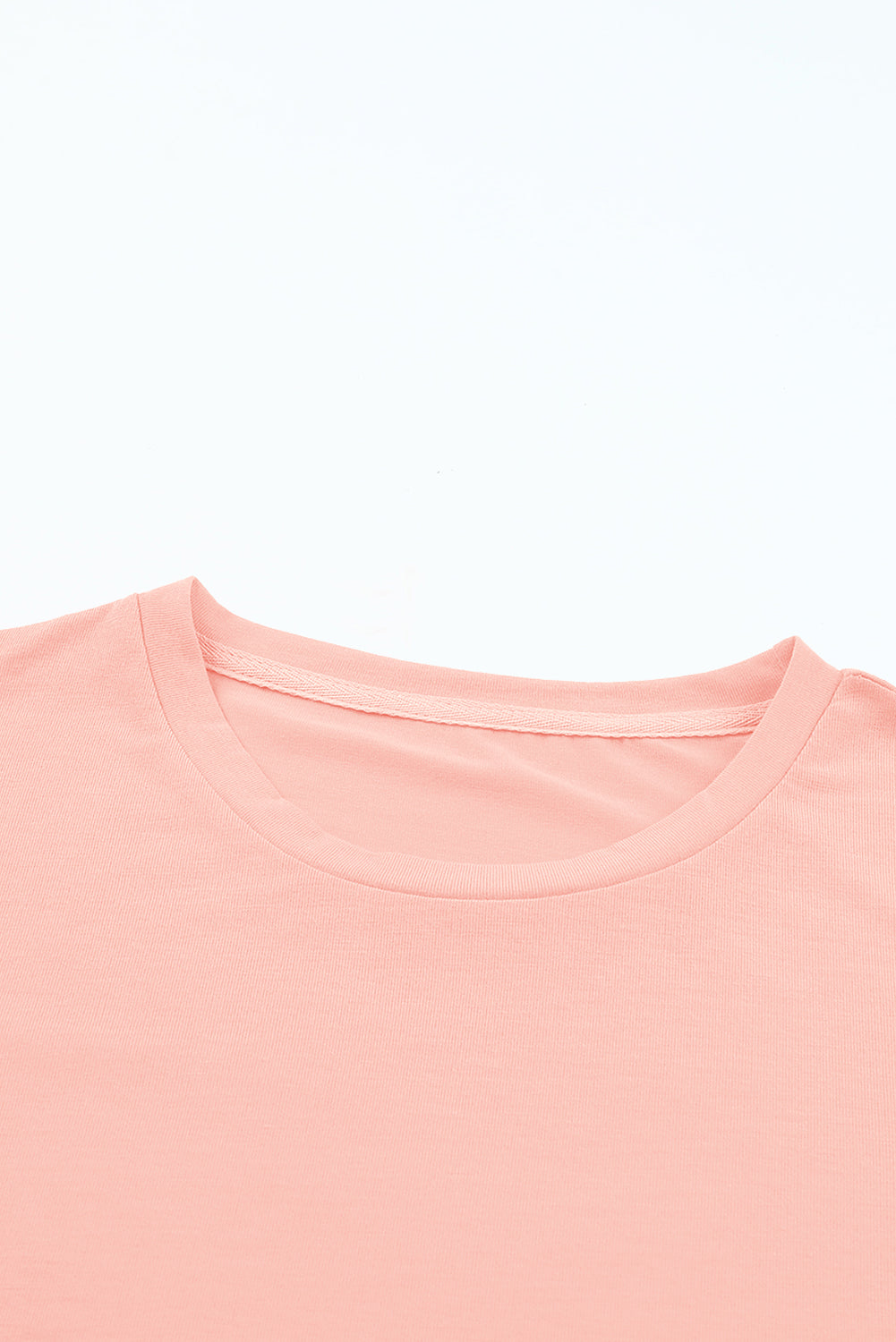 Yellow Cream Casual Plain Crew Neck Tee