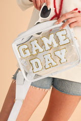 White Clear PVC GAME DAY Summer Fashion Single Shoulder Bag