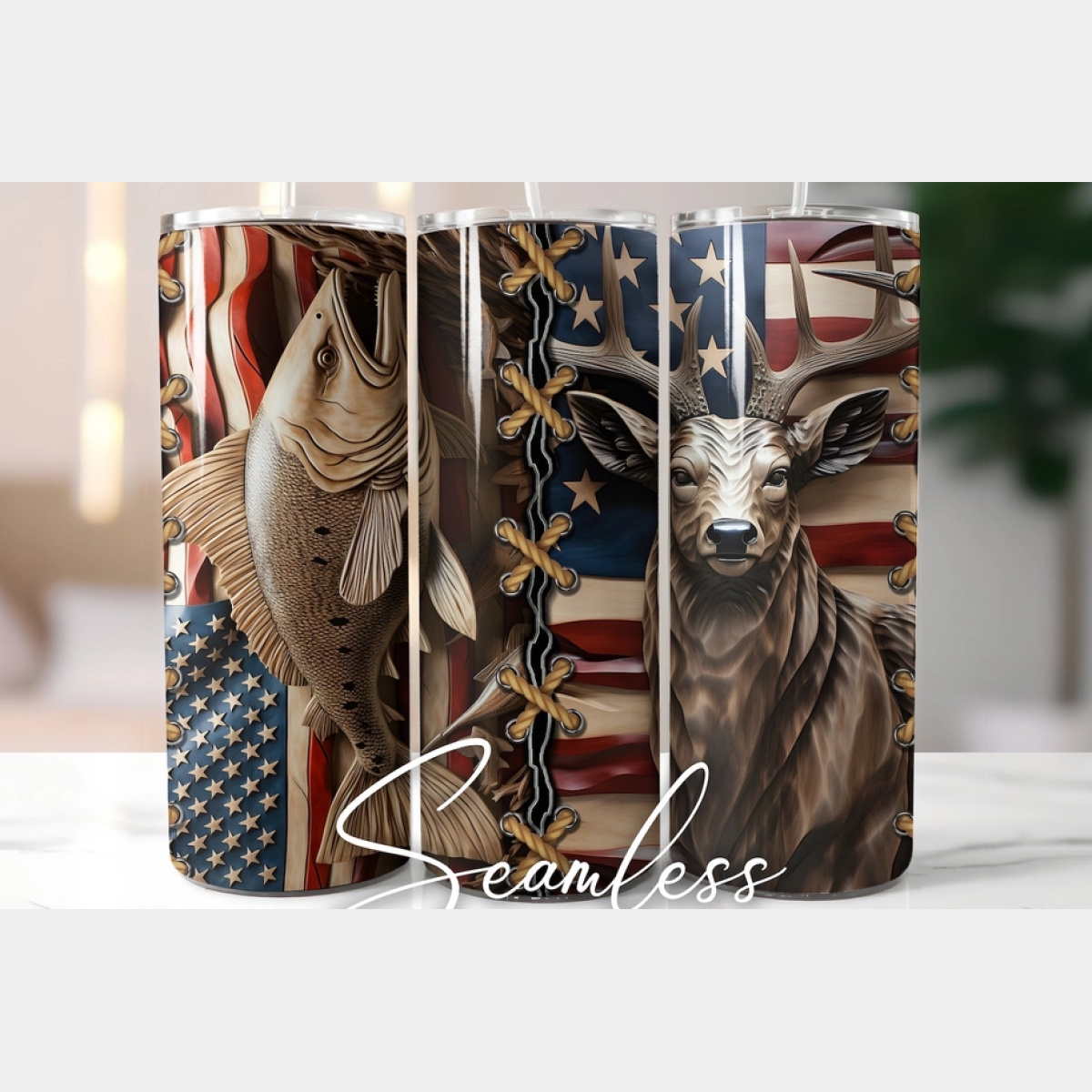 3D Fishing and Deer Tumbler