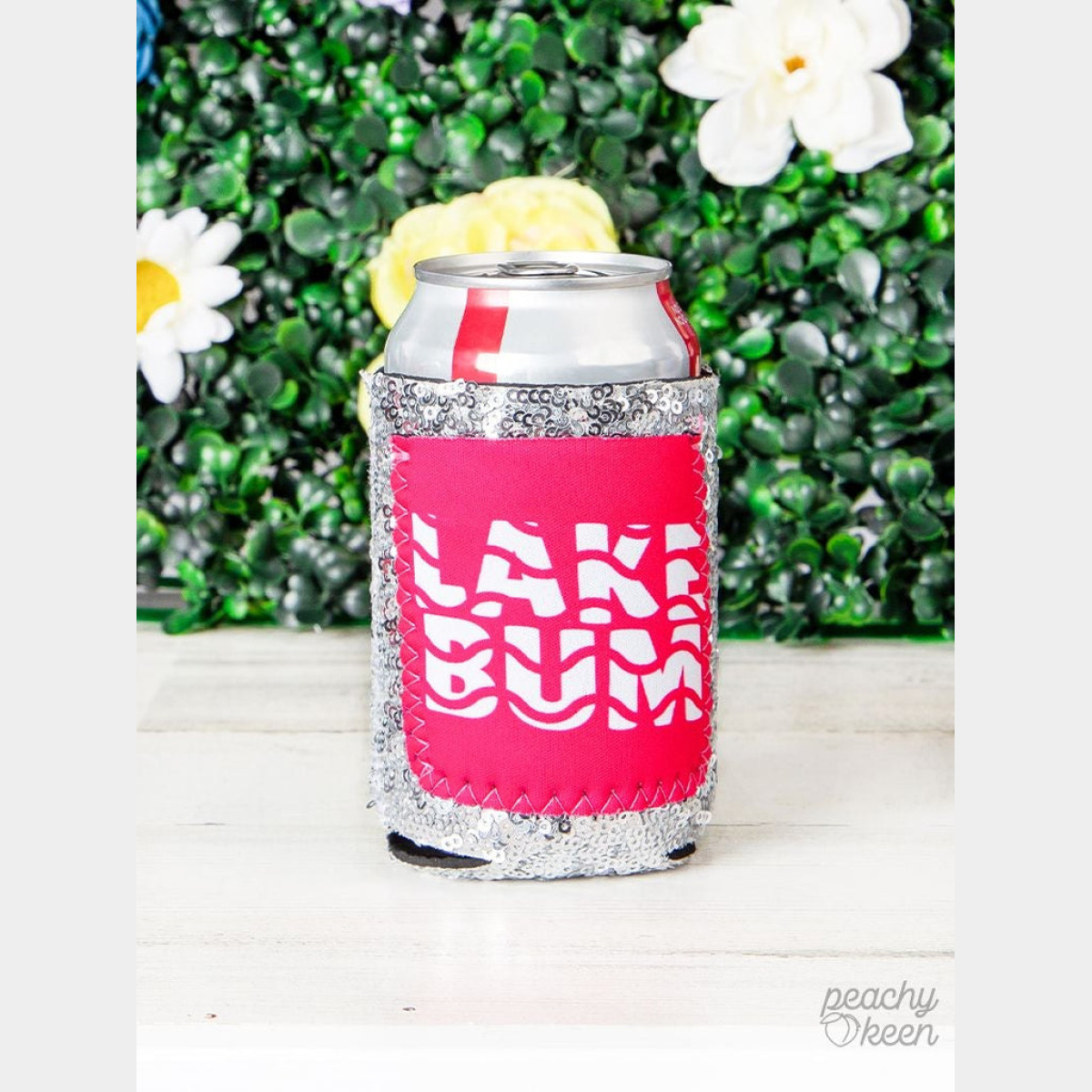 Lake Bum Sequin Can Cooler