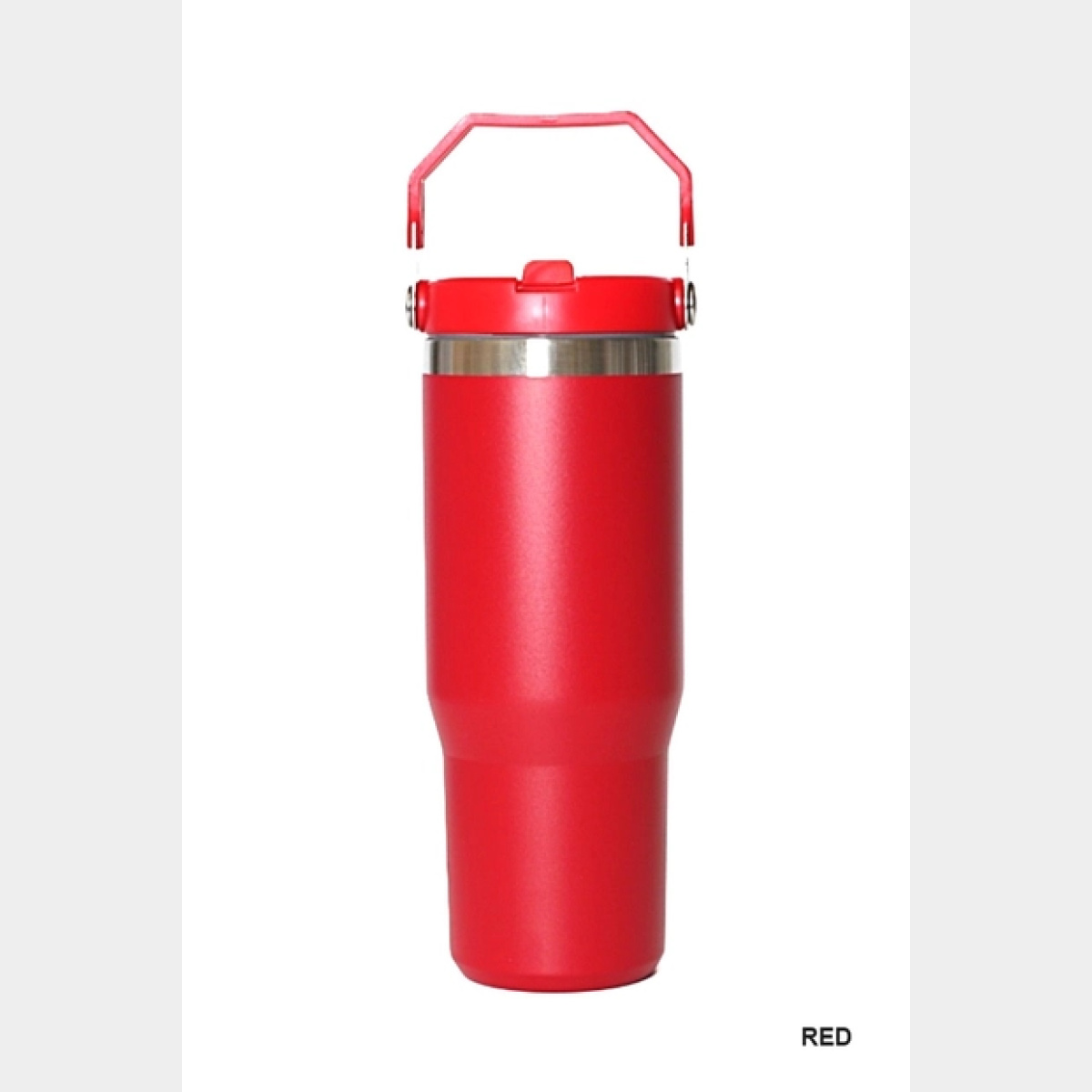 Red - Stainless Steel Flip Straw Tumbler