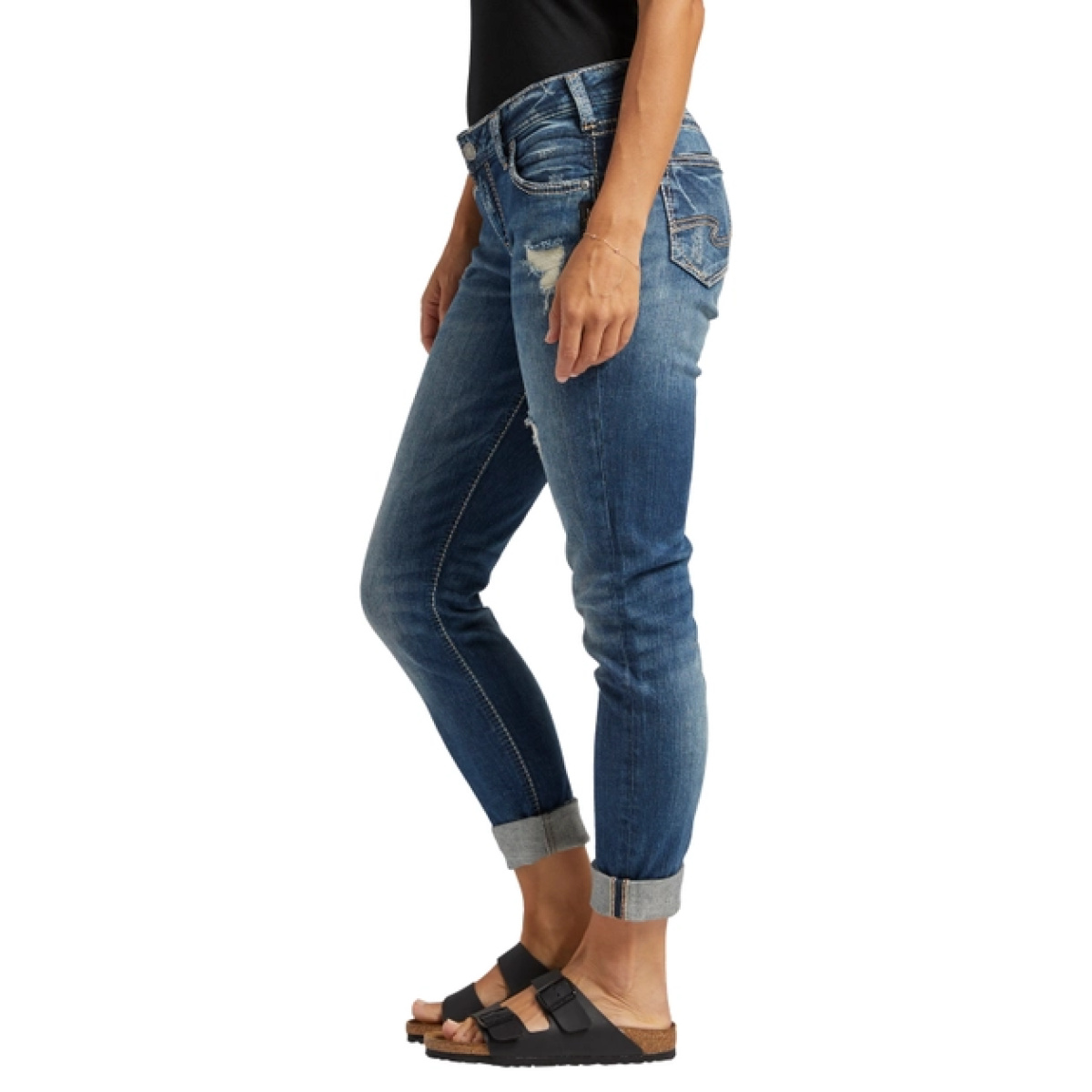 Silver Jeans Co. Girlfriend Mid Rise Skinny Jeans