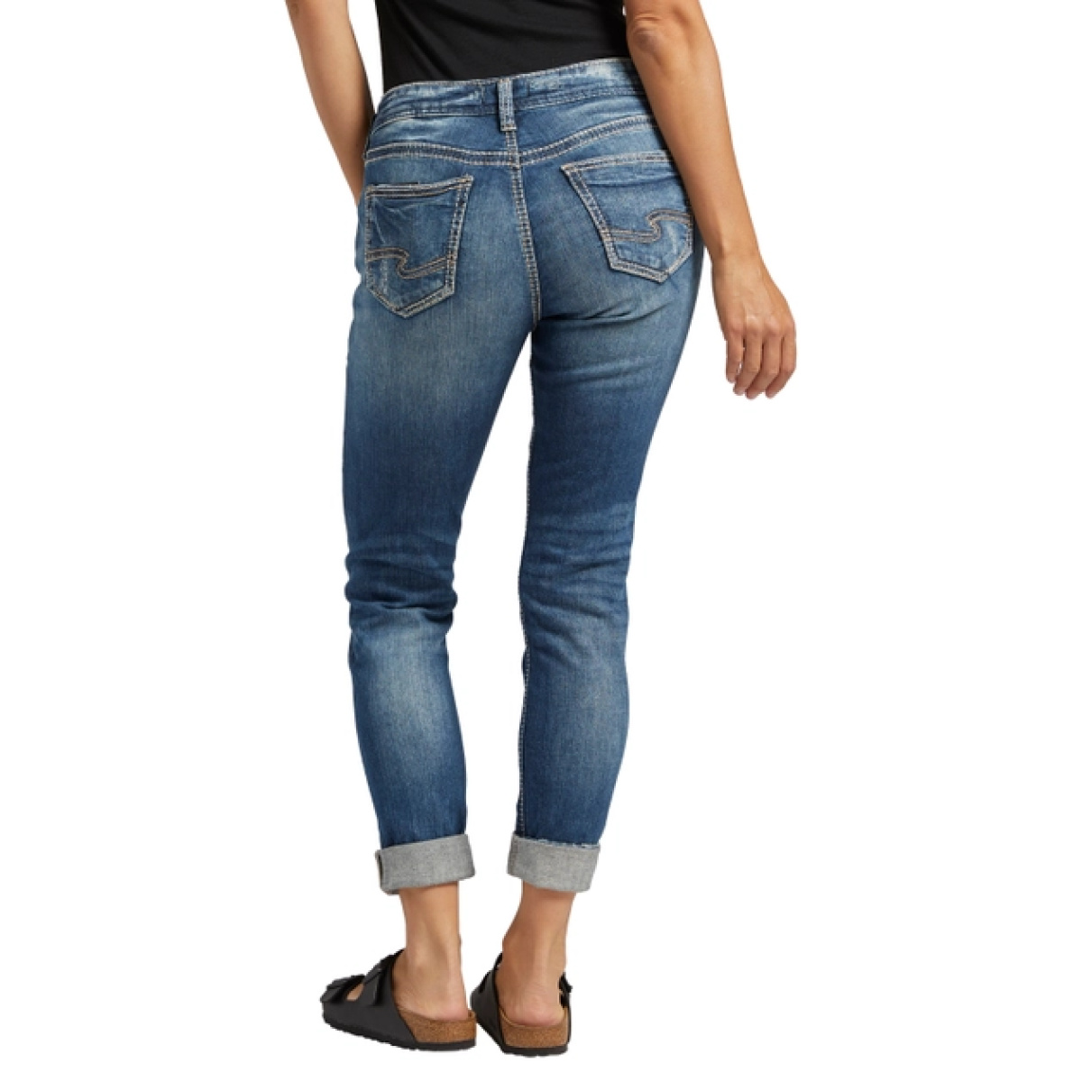 Silver Jeans Co. Girlfriend Mid Rise Skinny Jeans